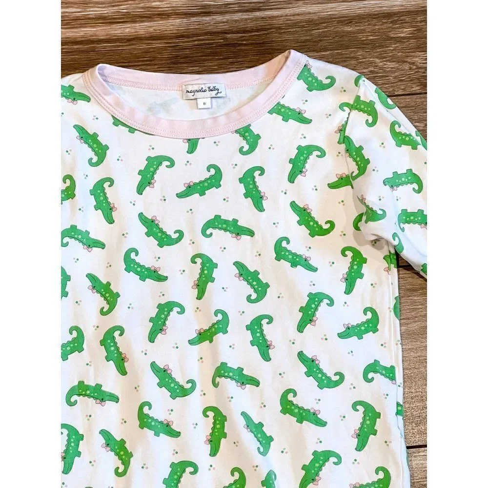 Magnolia Baby Alligator Long Sleeve Pajama Set, Size 6/8